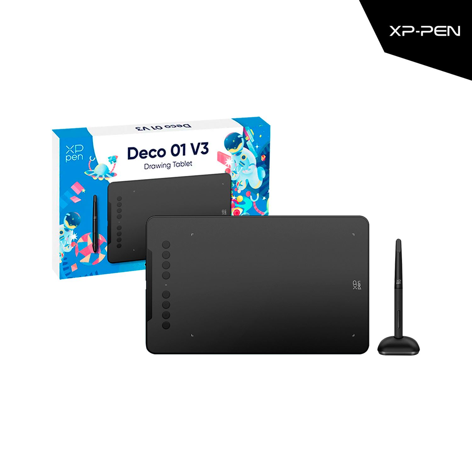TABLETA GRÁFICA XP-PEN DECO 01 V3 10x6.25  USB-C NEGRO Android, Windows y MacOS